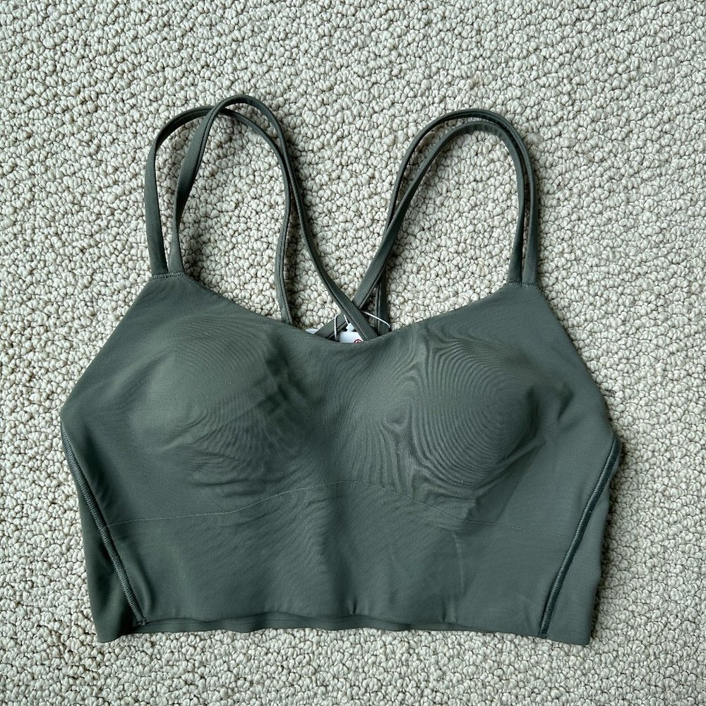 NWT Lululemon Like a Cloud Longline Bra Light Support B/C Cup Grey Sage Size 6